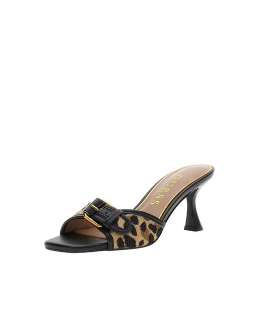 Guess Brown Heeled Mules