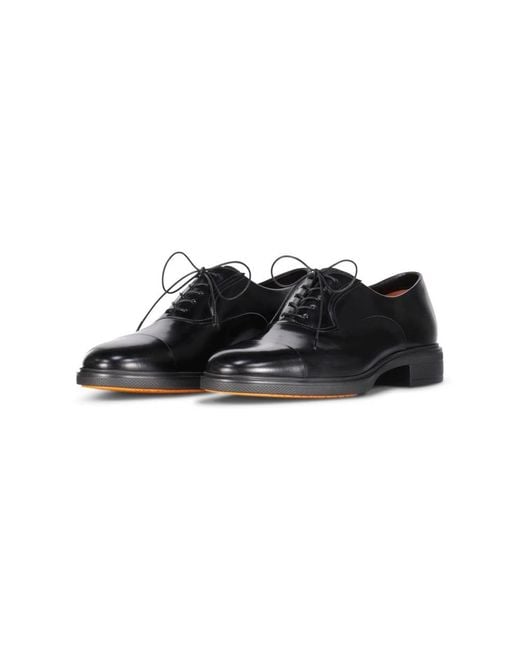 Santoni Black Business Shoes for men