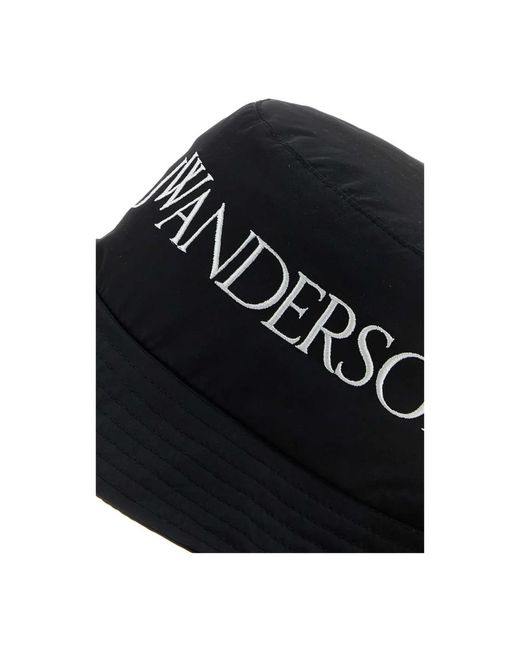 J.W. Anderson Black Bucket hat mit besticktem logo