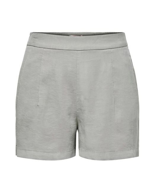 ONLY Gray Viskose high waist bermuda shorts