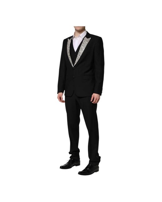 Dolce & Gabbana Black Single Breasted Suits for men