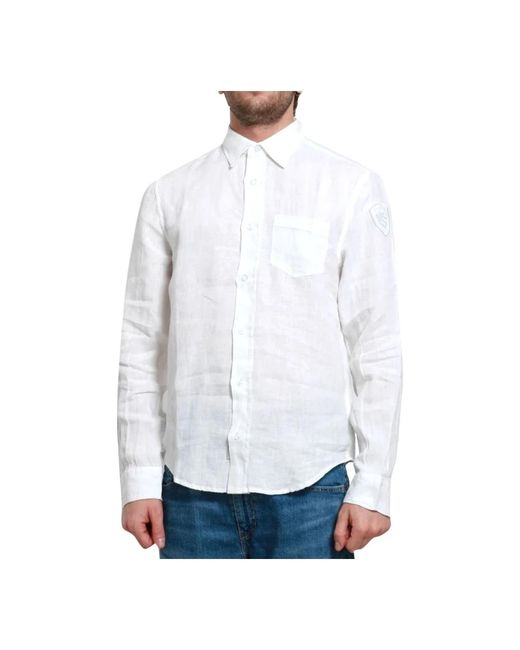 Blauer Overhemden ,Wit ,Katoen Klassiek Blauw Overhemd in het White voor heren
