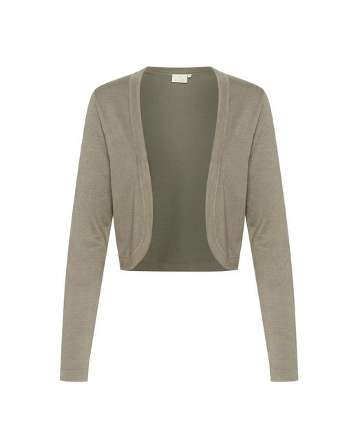 Kaffe Truien & Vesten ,Groen ,Elegante Gebreide Bolero Vetiver in het Green
