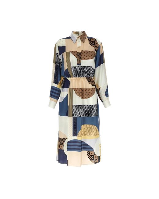 Fendi Blue Shirt Dresses