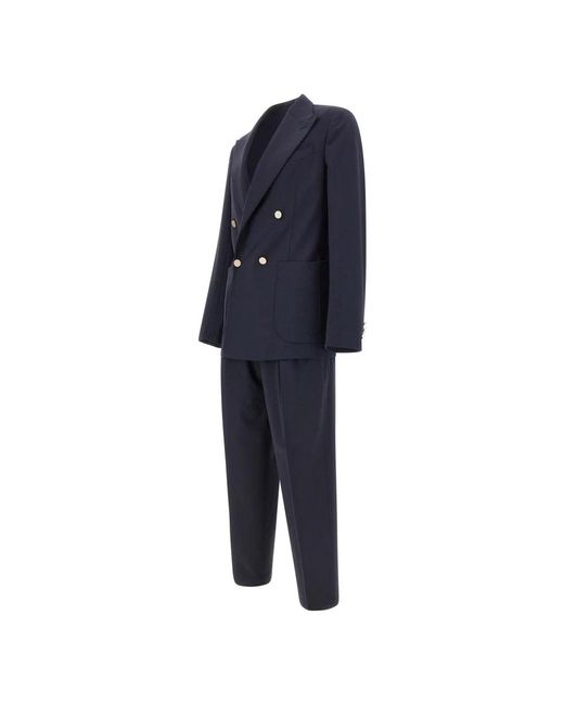 BRIGLIA Blue Double Breasted Suits for men