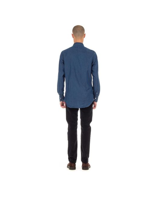 Shirts > denim shirts Finamore 1925 pour homme en coloris Blue