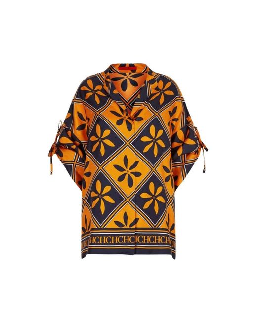 Carolina Herrera Orange Blouses