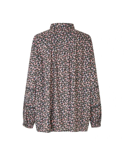 Lolly's Laundry Overhemden ,Veelkleurig ,Katoen Zwart Gewassen Shirt Ls Model in het Gray