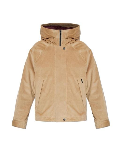 Woolrich Jassen ,Katoen Corduroy Jacket With Hood in het Natural