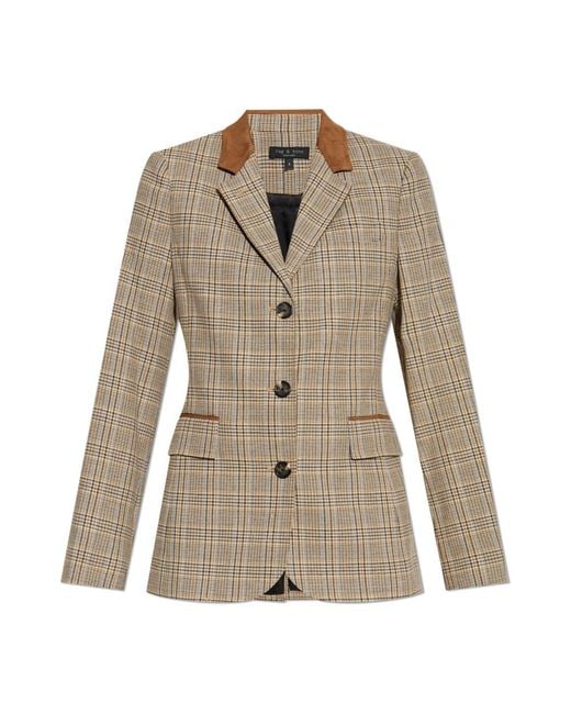 Rag & Bone Jassen ,Wol Geruite Patroon Blazer in het Natural