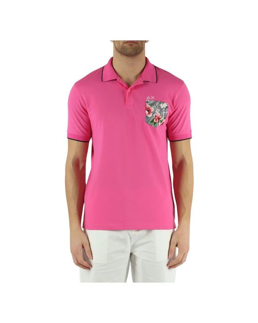 Sun 68 Pink Polo Shirts for men