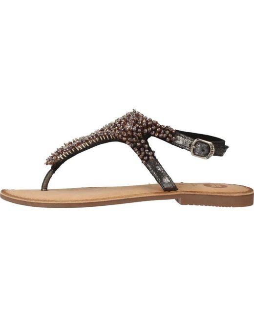 Gioseppo Schoenen ,Zwart ,Leer Kralen Platte Sandalen in het Brown