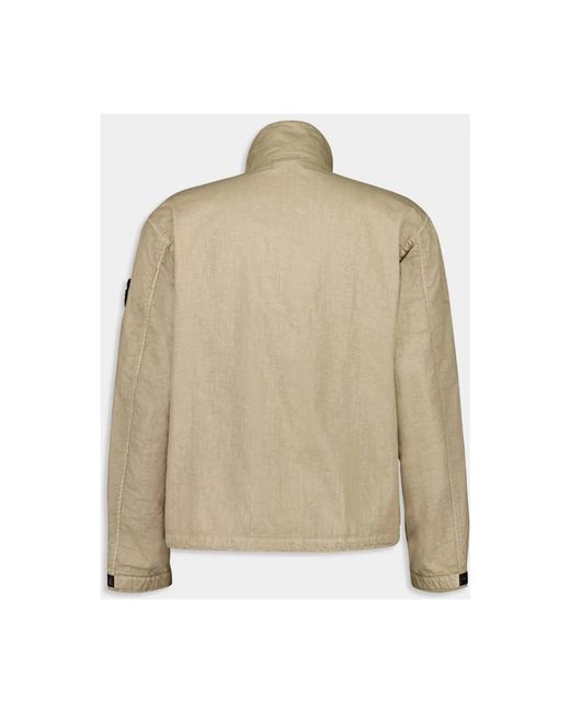 Stone Island High-Neck Nylon Jacket in het Natural voor heren