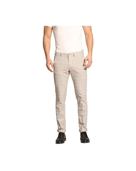Mason's Slim fit baumwoll stretch chino hose in Natural für Herren