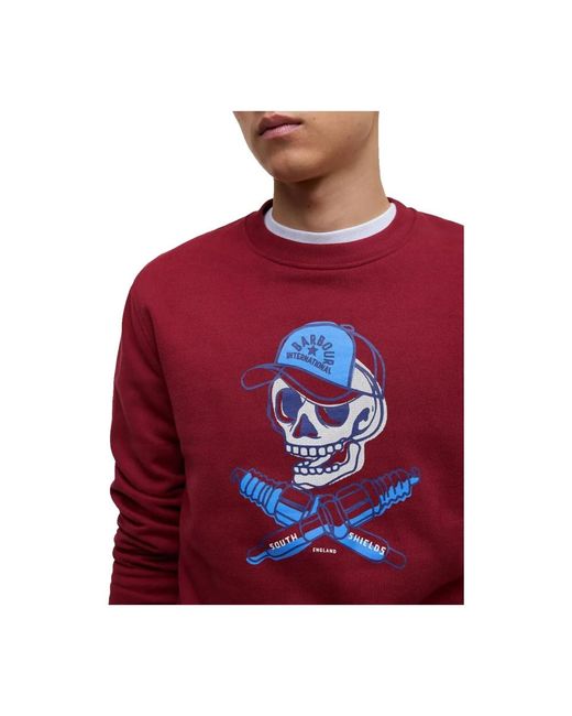 Barbour Hoodies & Sweatvesten ,Rood ,Katoen Vintage Motor Grafische Sweater in het Red voor heren