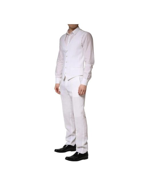 Dolce & Gabbana White Single Breasted Suits for men