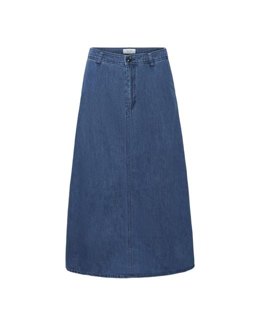 Part Two Blue Denim A-Linie Rock Dunkelblau