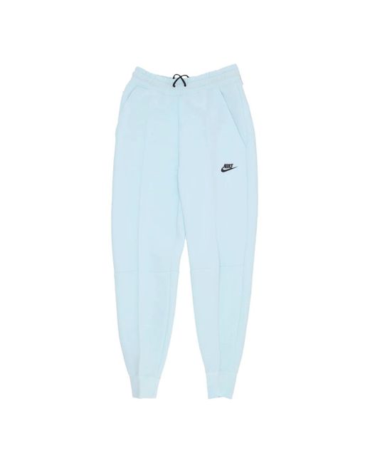 Nike Fitness ,Blauw ,Katoen Tech Fleece Mid-Rise Jogger Broek in het Blue