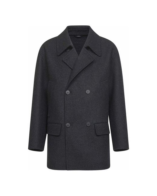 Fendi Jassen ,Grijs ,Wol Grijze Wol Dubbel-Breasted Jas in het Blue voor heren