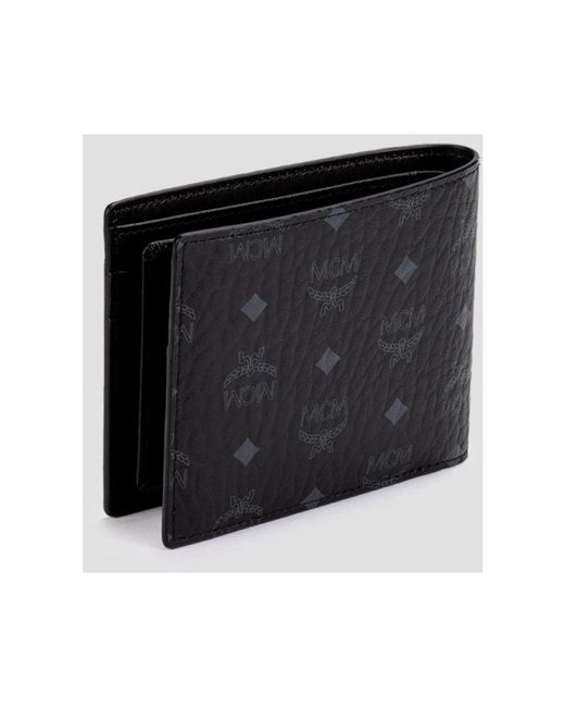 MCM Accessoires ,Zwart ,Leer Bifold Portemonnee Met Verwijderbare Kaarthouder in het Black