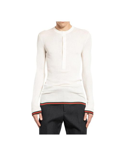 Gucci White Long Sleeve Tops for men