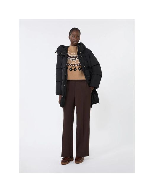 Weekend by Maxmara Jassen ,Zwart ,Leer Newbembo Midi Parka in het Black