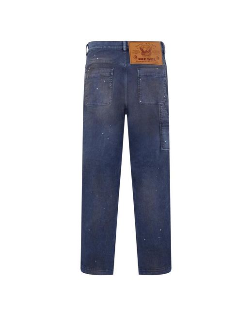DIESEL Blue Straight Jeans for men