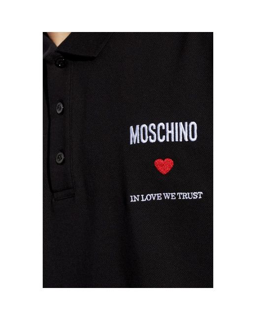 Moschino Poloshirt mit logo in Black für Herren