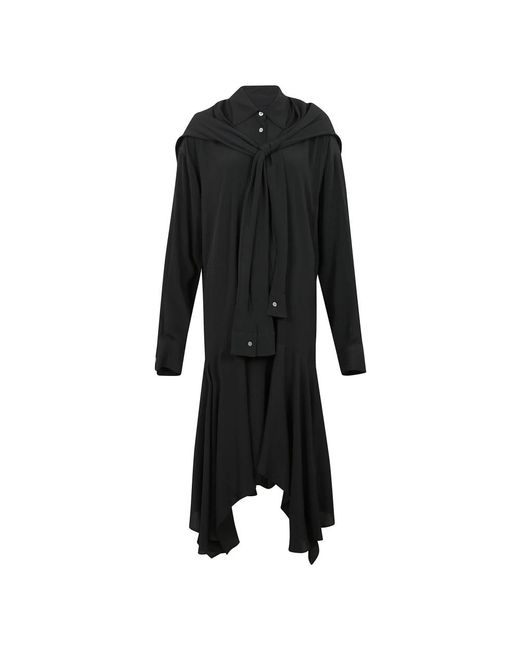 Acne Kleedjes ,Zwart ,Gelaagde Midi Jurk in het Black