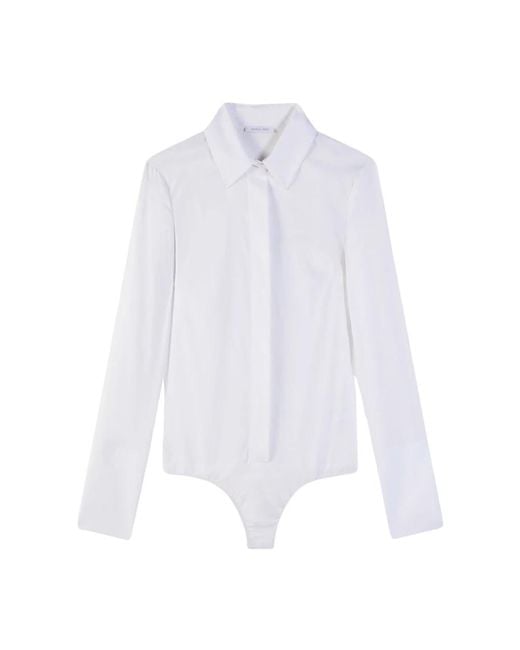 Patrizia Pepe White Shirt Bodysuit