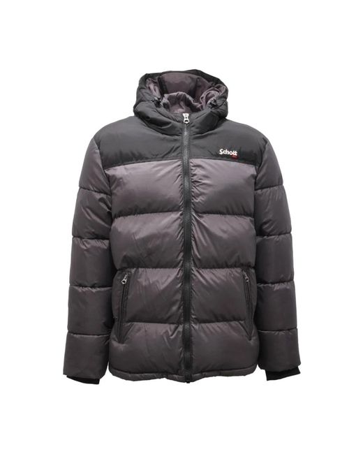 Schott Nyc Jassen ,Grijs ,Nylon Utah Gewatteerde Jas Grijs in het Gray voor heren