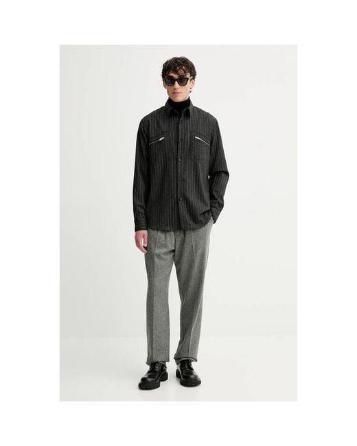 Iceberg Relaxed Wool Shirt in het Black voor heren