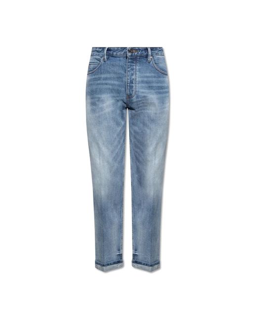 Emporio Armani Blue Loose Fit Jeans for men