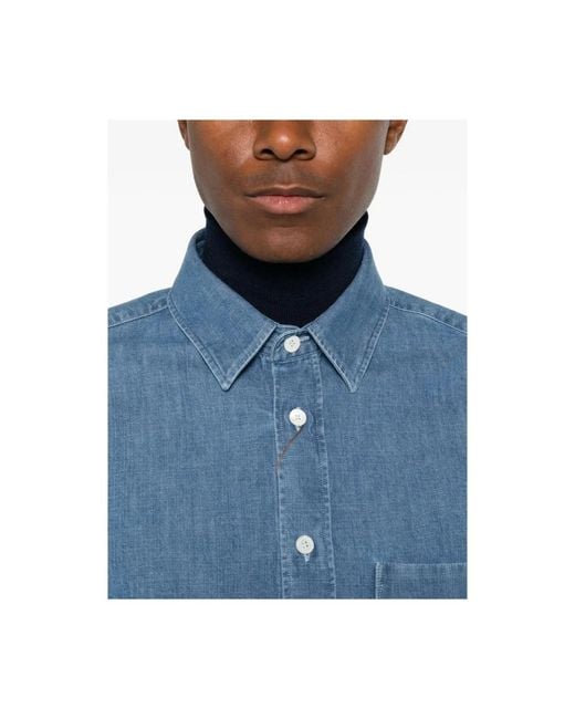 Canali Blue Denim Shirts for men