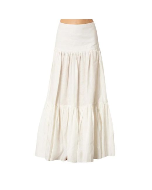 ACTUALEE White Maxi Skirts
