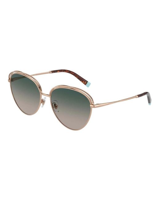 Tiffany & Co Metallic Rose gold/green shaded sonnenbrille