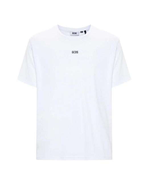 Gcds Tops ,Wit ,Wit Logo Regular T-Shirt in het White voor heren