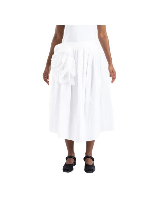 Simone Rocha Rokken ,Wit ,Katoen Pressed Rosette Basque Rok in het White
