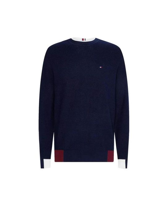 Round-Neck Knitwear Tommy Hilfiger de hombre de color Blue