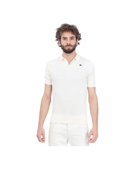 Kappa Creme polo shirt mit logo patch in White für Herren