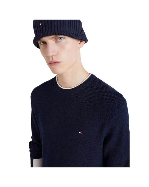 Round-Neck Knitwear Tommy Hilfiger de hombre de color Blue