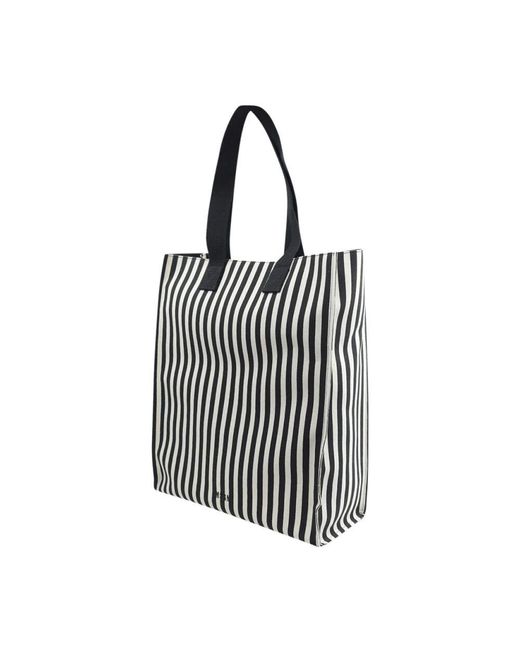 MSGM Schwarze Und Weiße Gestreifte Baumwolltasche in Black für Herren