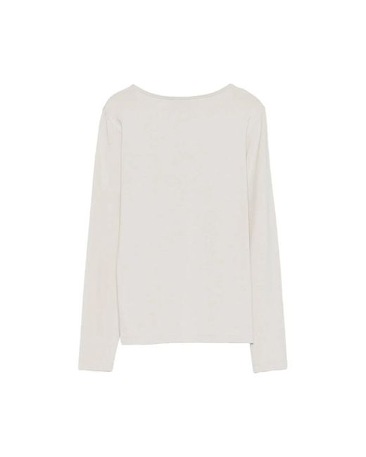Le Tricot Perugia White Long Sleeve Tops