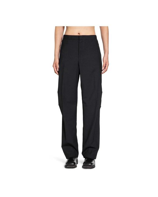 Herno Broeken ,Zwart ,Zwarte Twisted Fit Broek Met Engineered Naden in het Black voor heren