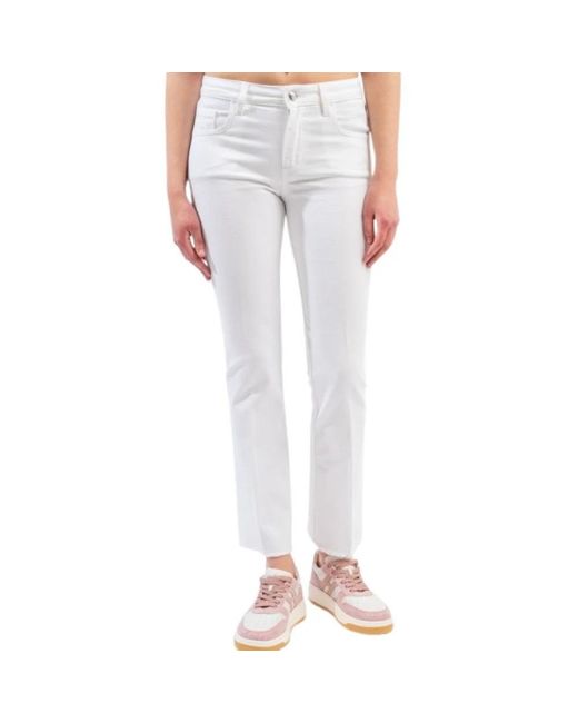 Fay White Cropped Jeans