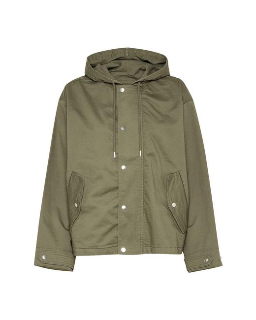 Part Two Green Kapuzenjacke mit knopfverschluss