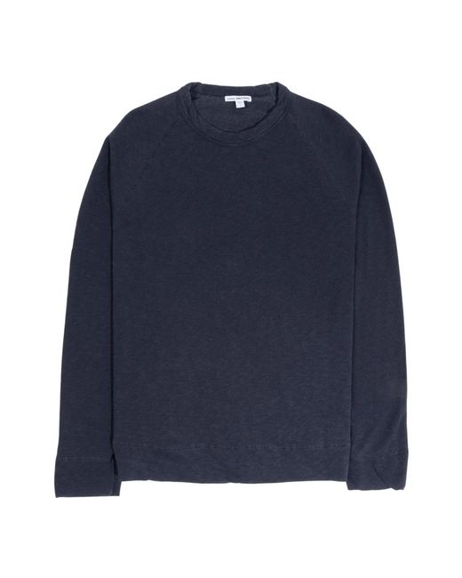 James Perse Hoodies & Sweatvesten ,Blauw ,Katoen Vintage Katoenen Raglan Pullover in het Blue voor heren