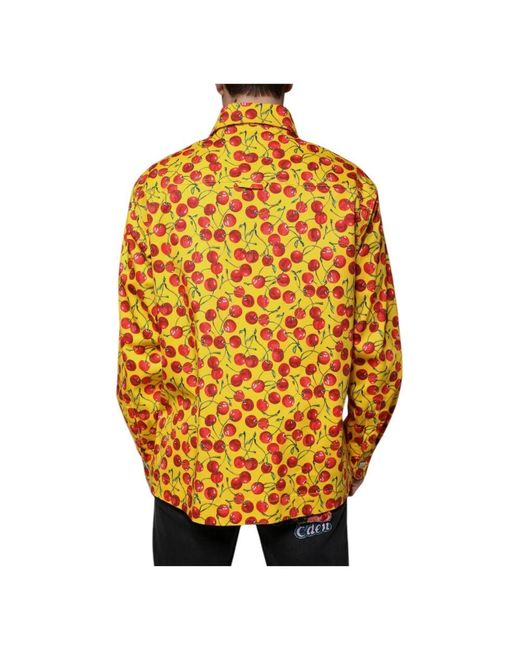 Dolce & Gabbana Gelbes Kirschen Button-Down Freizeithemd in Metallic für Herren