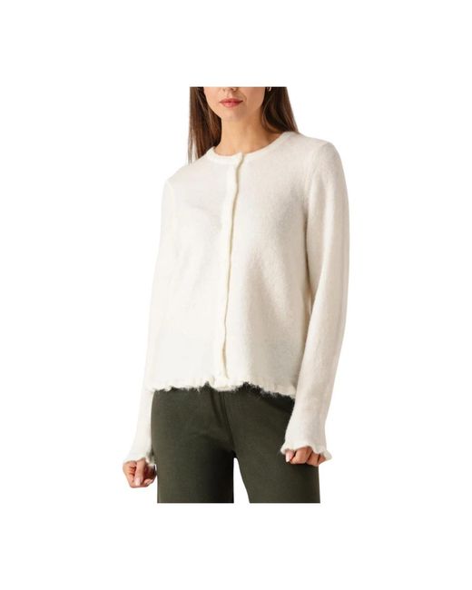 SELECTED Truien & Vesten ,Wit ,Wol Slflulu Frill Ls Knit Cardigan in het White
