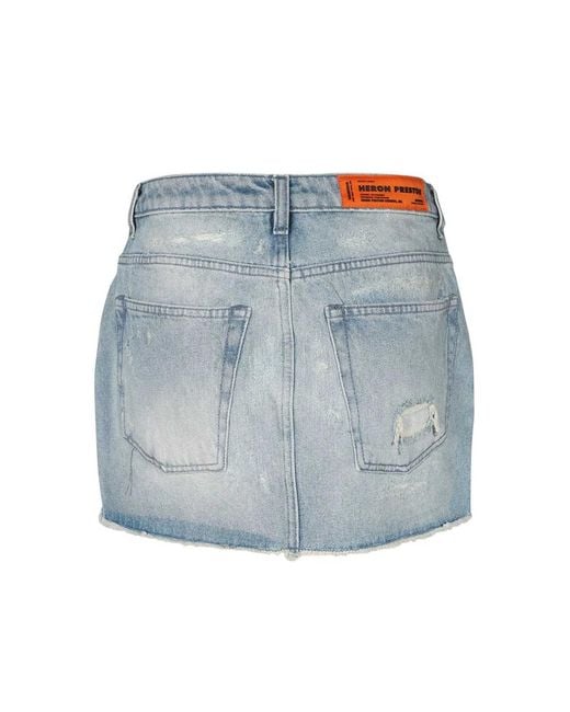Heron Preston Blue Denim Skirts